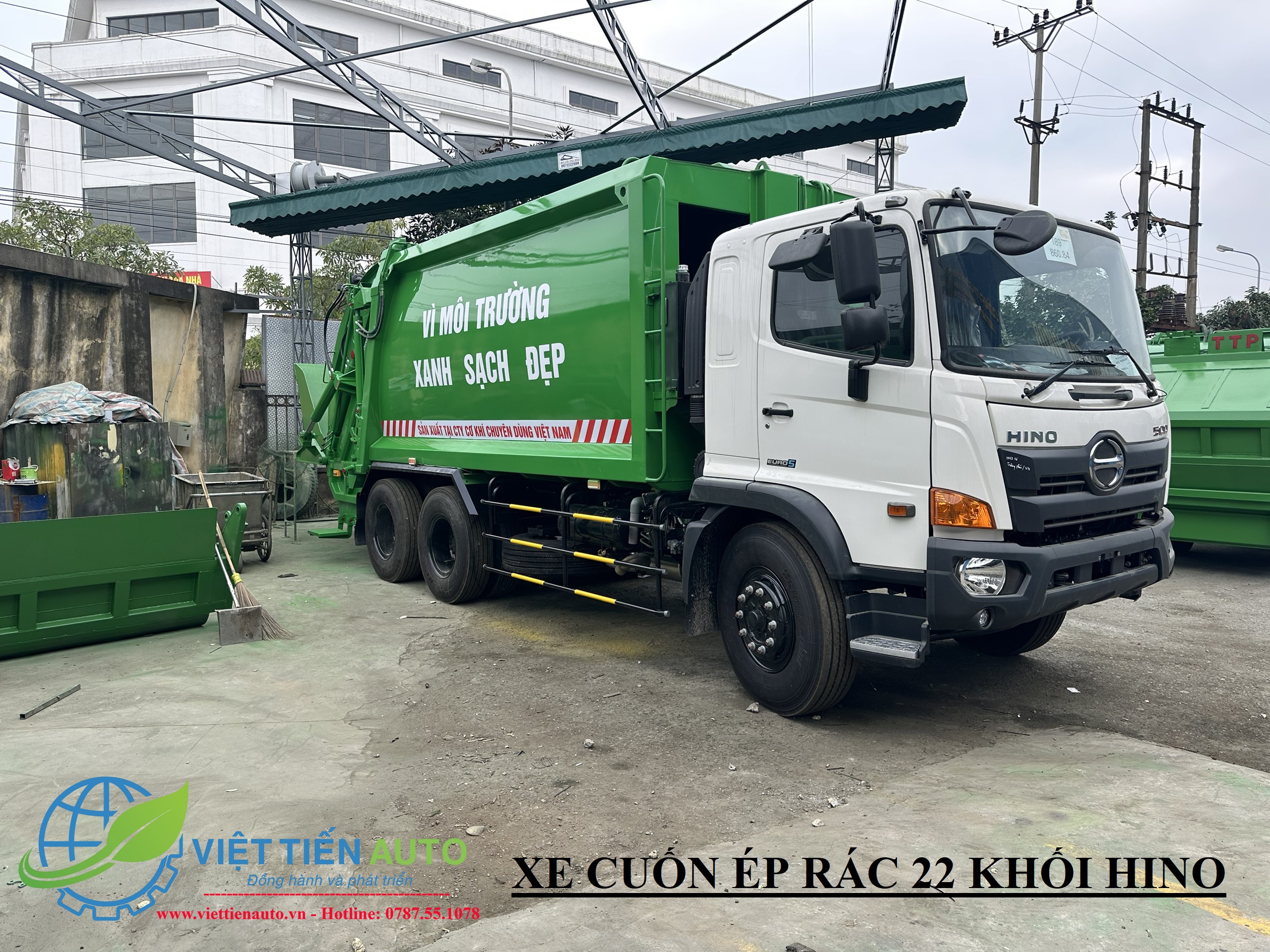 HINO 22-cubic-meter garbage compactor truck with a 10-ton load capacity
